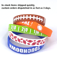Bracelet en silicone coloré sur le thème du sport, bracelet en caoutchouc, logo personnalisé, commande en gros OEM, pour événements sportifs et matchs de football
