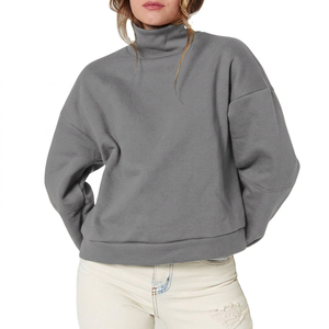 Material Comfortable Fit Warm <b>Pullover</b> <b>Sweater</b> For Women Casual Women Mock Neck Sweatshirt Soft Cotton Fabric High Quality - Product Image 1