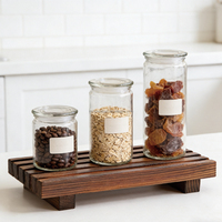Étagère en bois de pin poli écologique multi-usages, base moderne pour l'organisation de rangement à domicile, pour la cuisine et la salle de bain