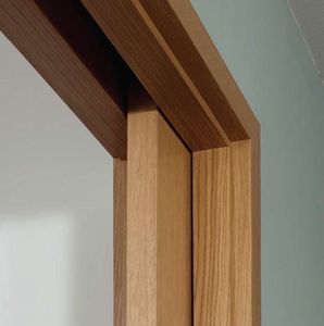 <span class=keywords><strong>Porte</strong></span> coulissante dissimulée en bois massif brun style Japandi Wabi-sabi rustique moderne avec verre trempé CBMmart - Product Image 6