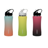 Gourde isotherme sous vide à double paroi en acier inoxydable, design fin, 16/25 OZ, logo personnalisé, revêtement caoutchouc, pour voyage et sport, maintien thermique 12-24h