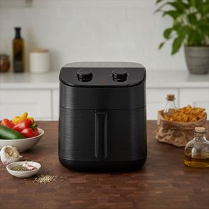 Friteuse à air chaud 1800W à surface brossée, contrôle mécanique de la température et du temps à 2 boutons, usage domestique - Product Image 6
