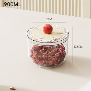 Pequeño alijo para mascotas dulces comida segura galleta té café azúcar especias cocina almacenamiento botellas de plástico tarro contenedor caja conjunto con tapa - Product Image 2