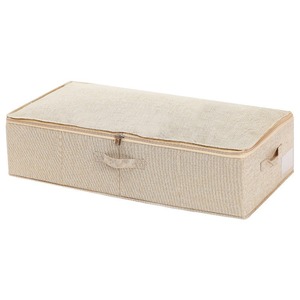 Cotton And Linen Under Bed Storage Box 70L-80L Rectangle Gray Beige Washable For Bedroom Organization - Product Image 4