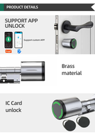 Serrure de cylindre intelligente Euro étanche IP65 avec carte RFID NFC Tuya Ttlock – Remplace les serrures de cylindre numériques intelligentes de tailles variées