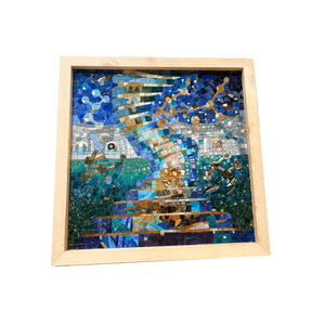 Décoration intérieure, mosaïques en <span class=keywords><strong>verre</strong></span> teinté iridescent, <span class=keywords><strong>peinture</strong></span> murale, mosaïques découpées <span class=keywords><strong>sur</strong></span> mesure, mosaïques en <span class=keywords><strong>verre</strong></span> dichroïque avec cadre - Product Image 3