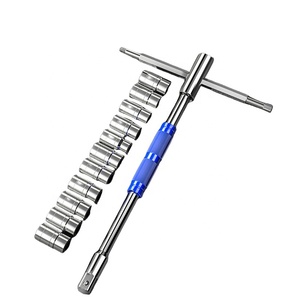 Clé à douille en T 1/2 3/8 1/4, rotative, pour économiser du travail, utilisée pour démonter des outils tels que les appareils sanitaires, les tuyaux d'eau - Product Image 1