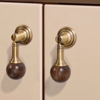 Poignée de tiroir suspendue en alliage de zinc de style français, bouton de porte vintage en bronze, poignée ronde pour armoire, style mi-siècle