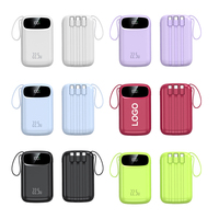 Batterie externe portable ultra-mince à charge rapide 22,5 W avec logo personnalisé, 10000 mAh, câble intégré, chargeur portable 10000 mAh