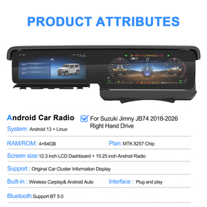 Radio Multimedia para Auto con Pantalla LCD Dual Navihua, Actualización para Suzuki Jimny JB74 JB64 2018-2026 (Volante a la Derecha) - Product Image 2