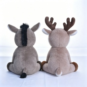 Juego de peluches personalizados de reno y burro, par de peluches de animales de granja y bosque, juguetes de peluche de ciervo y burro - Product Image 3