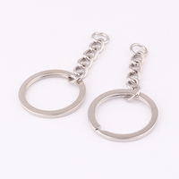 Anneau porte-clés plat en métal vierge de 30 mm avec chaîne pour accessoires de porte-clés – Prix abordable