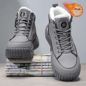 Botas de Nieve para Hombre, Invierno 2025, Tendencia de Moda, Cálidas, Anticongelantes, Impermeables, Antideslizantes, Suela Gruesa, Forro de Terciopelo, Algodón Sintético - Product Image 4