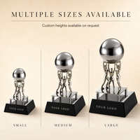 Nouveau design de globe terrestre décoratif personnalisé en cristal et métal, trophée pour récompense de reconnaissance de partenaire