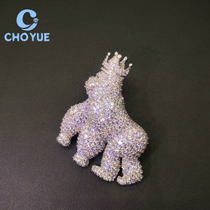 New Trend Iced Out Gorilla 925 <b>Silver</b> VVS Moissanite Men Pendant Necklace Hip Hop <b>Charm</b> Pass Diamond Test with GRA - Product Image 4