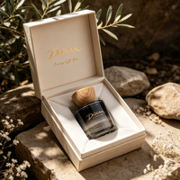 Flacon de parfum mat givré de haute qualité 30ml 50ml 100ml, flacon vide en verre pour vaporisateur de parfum avec couvercle en bois, boîte d'emballage de parfum
