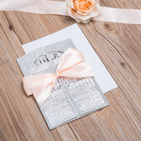 Offre Spéciale d'invitation de mariage de luxe personnalisé diamant brillant or oignon vide papier invitation de mariage