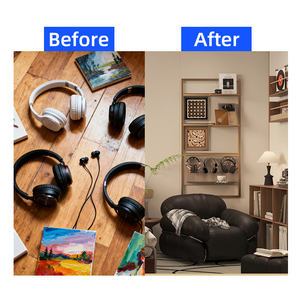 YOUPON Nuevo y Popular Estante de Pared Negro de Moda, Estante Combinado de Pared, Organizador de Pared para Soluciones de Almacenamiento en el Hogar - Product Image 2