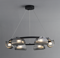Lustre en verre en forme de cercle au design simple en métal moderne, vente chaude 2024.