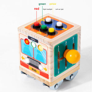 Shine Pep Early Educational Kids Sound Light Busy Bus Montessori Switch Button Cognitive Toys Children Wooden LED Board Toy - Product Image 4