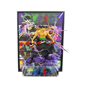 Roronoa Zoro - Marco de Exhibición 3D con Triple Katana, Escena de Guerrero con Aura Púrpura, Decoración de Pared Premium, Regalo Coleccionable - Product Image 2