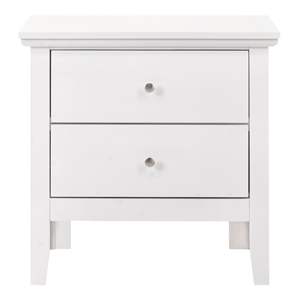 Mesita de noche de madera maciza blanca elegante DB, mesita de noche plegable de diseño de transición de lujo moderno para uso en apartamentos - Product Image 3