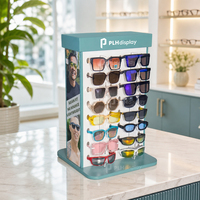 Présentoir rotatif double face pour lunettes de soleil, en acrylique, capacité 32 paires, pour comptoir de magasin d'optique
