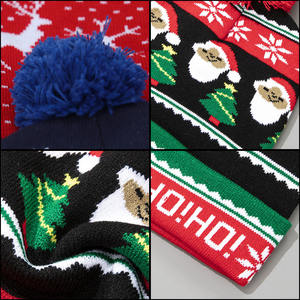 Bonnet LED <span class=keywords><strong>lumineux</strong></span> en tricot pour Noël, motif bonhomme <span class=keywords><strong>de</strong></span> neige, Père Noël, renne, cadeaux <span class=keywords><strong>de</strong></span> fête d'hiver originaux pour la famille, les amis et les enfants - Product Image 5