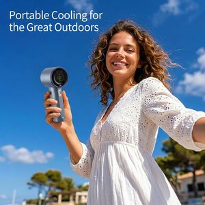 Hot Sale <b>Mini</b> <b>Fan</b> LED Display <b>Mini</b> Handheld <b>Fan</b> High-Speed 100 Speeds <b>USB</b> Rechargeable Handheld Turbo <b>Fan</b> - Product Image 1