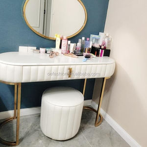 OE-FASHION Coiffeuse élégante de style victorien moderne de couleur bleue - Product Image 2