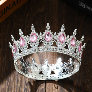 Share Rose Gold Plated Crystal Rhinestone Claw Setting Fashion Large <strong>Kings</strong> Baroque Tiara <strong>Crown</strong> for Wedding Pageant - Product Image 5