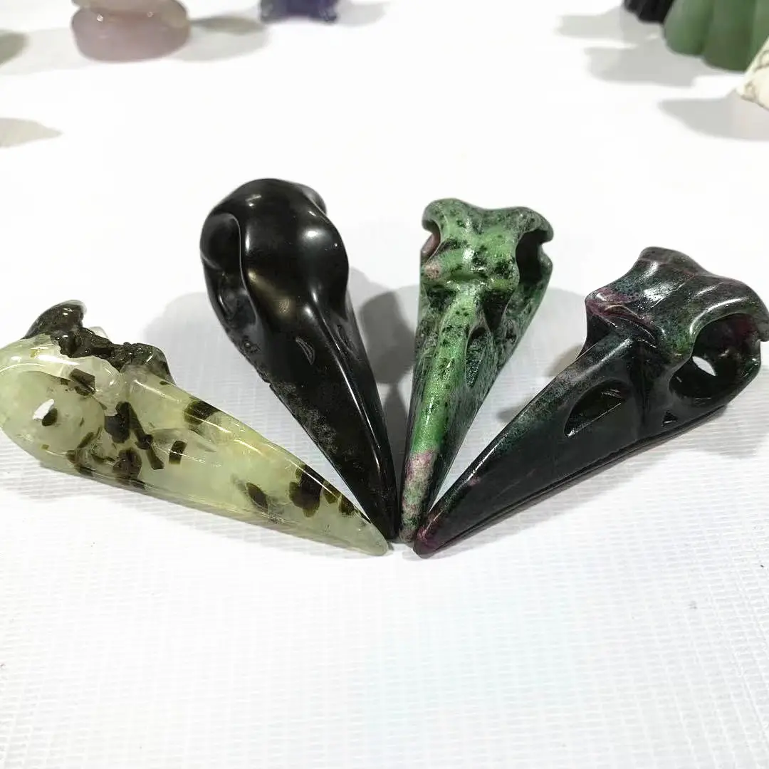 Pedras de cristal natural personalizadas, pedras de cura aura jade, esculpidas, cristal transparente de quartzo, caveiras para artesanato
