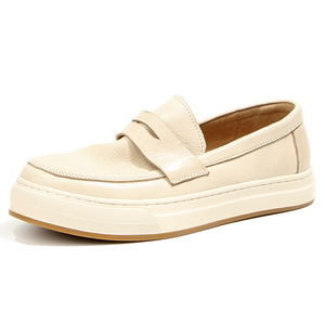 Off-White Leather Sneakers 139-4 <b>Cushioned</b> Youth Casual Shoes - Product Image 1