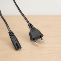 Cable de Alimentación con Enchufe Europeo CEE 7/16 a IEC 60320 C7, H03VVH2-F 0.75mm² 2.5A 250V