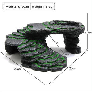 Cueva oculta de resina para acuario, tanque de peces, Tortuga, Plataforma Solar - Product Image 4