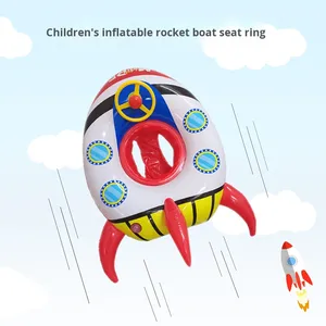 Juguete inflable de agua para niños de PVC ecológico al por mayor, volante, cohete, avión, anillo de natación para bebé - Product Image 4