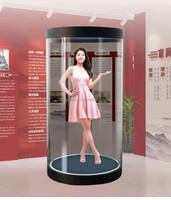 Écran tactile holographique cylindrique 3D transparent de 75 pouces, tube Holo, très populaire, pour affichage en libre-service, entreprises et métros