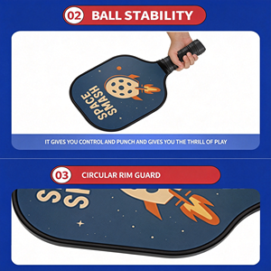 Set de Palas de Pickleball Serie Space Space Smash, 2 Palas, 2 Pelotas de 16mm, Bolsa de Transporte Ligera, Diseño sin Bordes de Color Sólido, para Adultos - Product Image 5