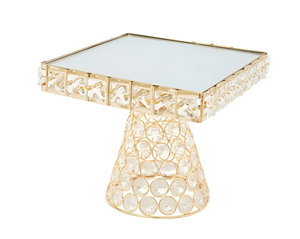 Premium Luxury Crystal Metallic Glass Cake Pastry Stand Wedding Restaurant Home in Best Price - Product Image 1