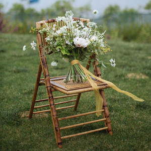 Silla Plegable de Bambú para Jardín, Exterior, Ultraligera, Portátil, Económica y de Buena Calidad, para Bodas, Eventos y Fiestas - Product Image 1