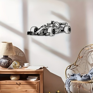 1 Pièce Décoration Murale en Métal Formule 1, Sculpture Miniature de Course à l'Échelle pour Jardins, Terrasses, Balcons et Salons - Product Image 4