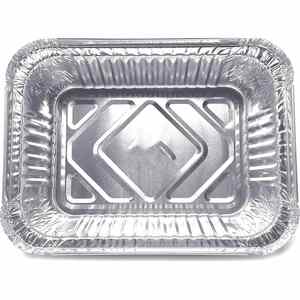 600ml Oblong 18x13x4cm Disposable Aluminum <b>Foil</b> Food <b>Container</b> with <b>Foil</b> Lid Food Grade Packaging Trays - Product Image 3