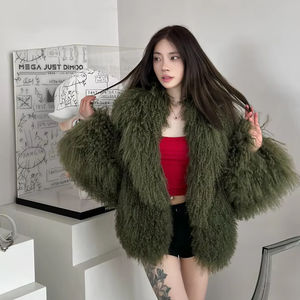 Vente chaude Beige 100% manteau <span class=keywords><strong>de</strong></span> fourrure <span class=keywords><strong>de</strong></span> <span class=keywords><strong>laine</strong></span> mongole avec grand col hiver mode <span class=keywords><strong>Lama</strong></span> manteau <span class=keywords><strong>de</strong></span> fourrure femmes Outwear Tibet veste <span class=keywords><strong>de</strong></span> fourrure <span class=keywords><strong>de</strong></span> mouton - Product Image 6