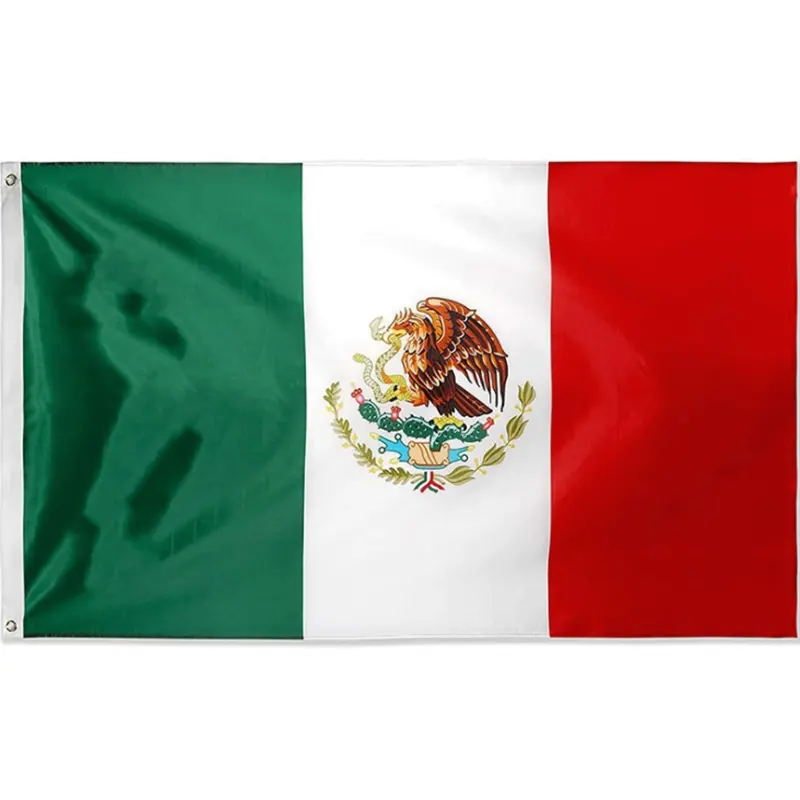 Stokta 90x150cm 3x5 Mexician bayrakları açık meksika özel ülke ulusal su geçirmez malzemeler dijital baskı futbol