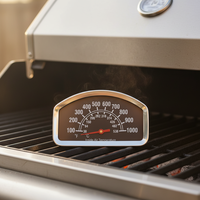 Pemantau Suhu Daging Panggang BBQ Stainless Steel Grill DIAL 360 Field View Dot Matrix Display Respon Cepat 38~538F/