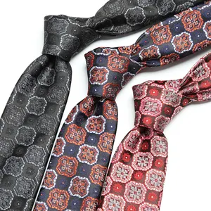 Ready made stock cheap 7cm mens neckties ascot wedding neck tie formal silk hand made floral Persian ties for men