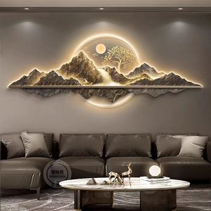 Decoración de Pared de Lujo con Luz LED, Pintura 3D en Porcelana, Arte Decorativo <span class=keywords><strong>para</strong></span> Colgar en la Pared, <span class=keywords><strong>para</strong></span> <span class=keywords><strong>Sala</strong></span> de Estar - Product Image 1