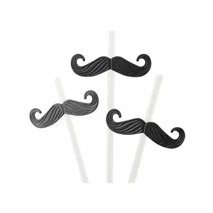 Đảng Mustache Straw - 24 Ống Hút-Nhiều Màu-Thẳng