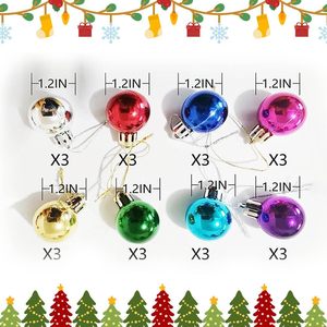 Ensemble de boules en plastique de décoration d'arbre de Noël multicolore de 6cm pour la décoration de la maison En stock - Product Image 3