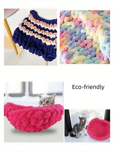 ไหมพรมเชนิลล์ไมโครไฟเบอร์หนา 2 ซม. สำหรับถักผ้าห่ม ขายส่ง - Product Image 4